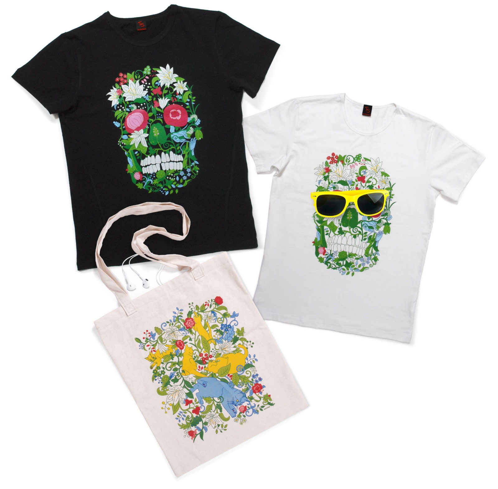 Illustrations for  t-shirts and bags