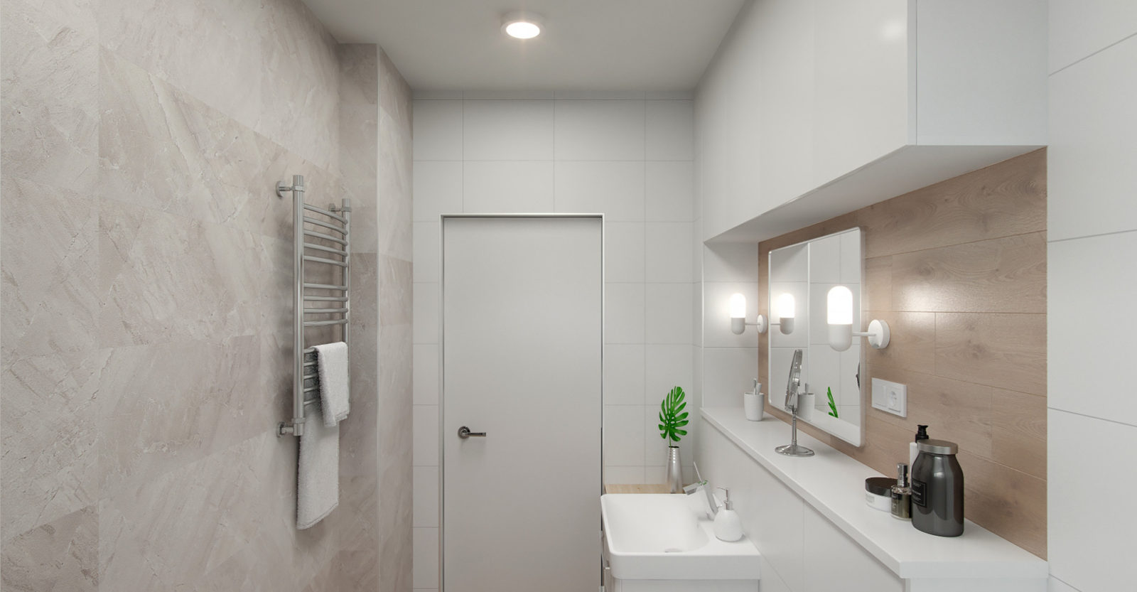 ванная, квартира, интерьер, дизайн-проект, визуализация интерьера, скандинавский дизайн